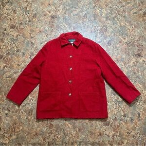 Harve Benard By Benard Holtzman Women’s 100% Wool Red Buttoned Jacket Size 12